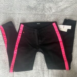 Hudson Jeans Black with Pink Trim Women's Cropped Jeans 👖